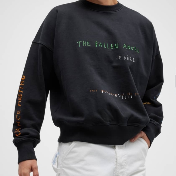 Le PERE x Duane Michals Men's Michals Fallen Angel Crewneck Sweatshirt size M - Picture 7 of 7